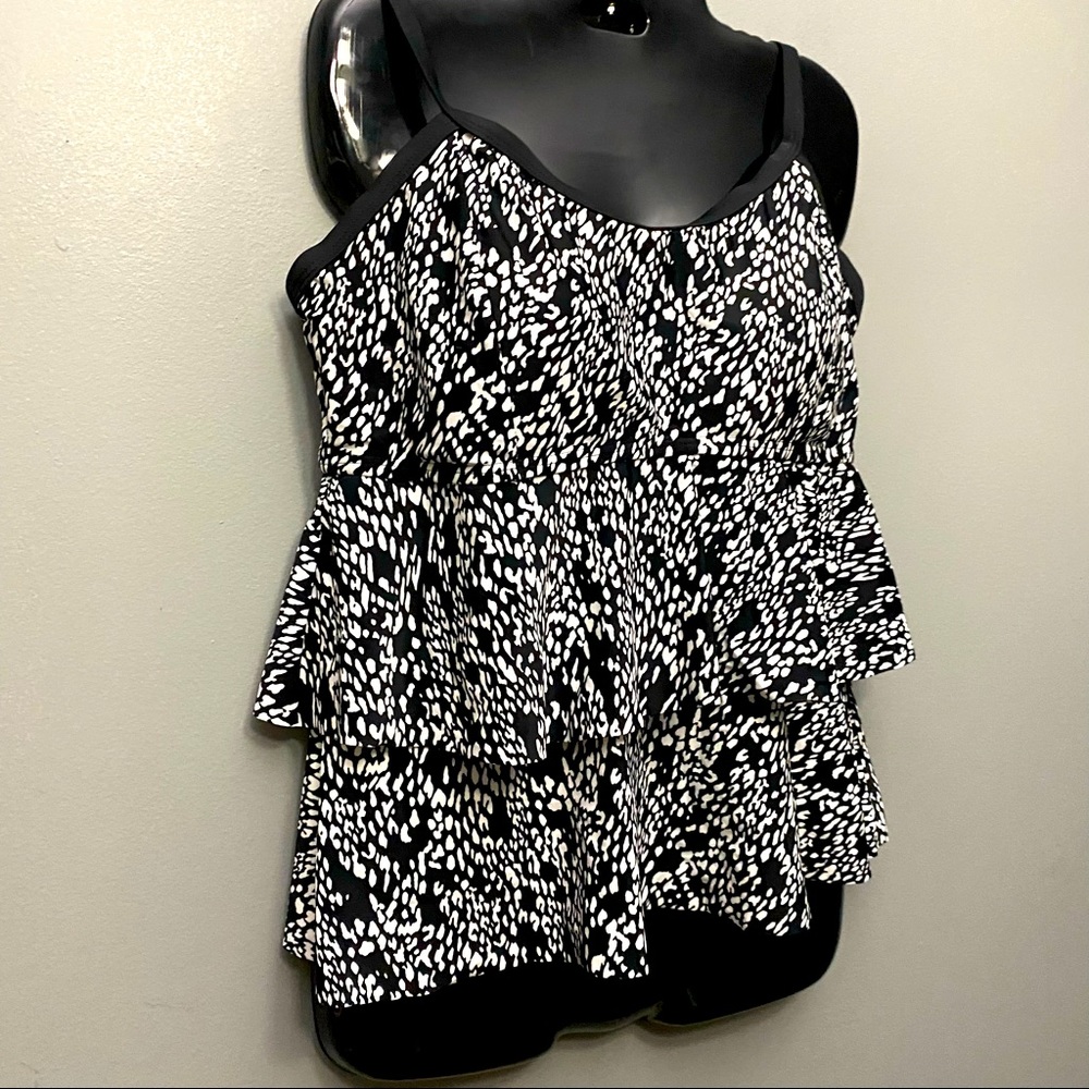 Swimsuit for all Black/white detailed print tankin